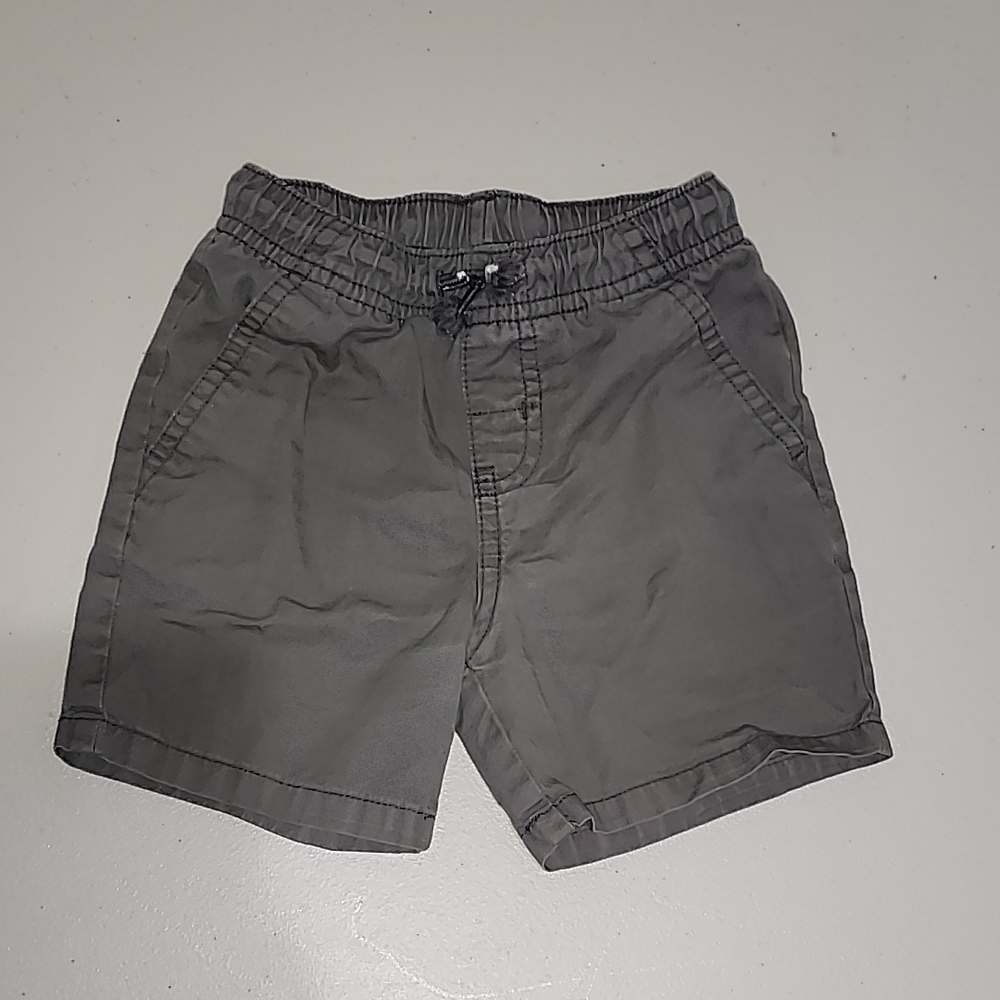 Gray Elastic Waist Shorts